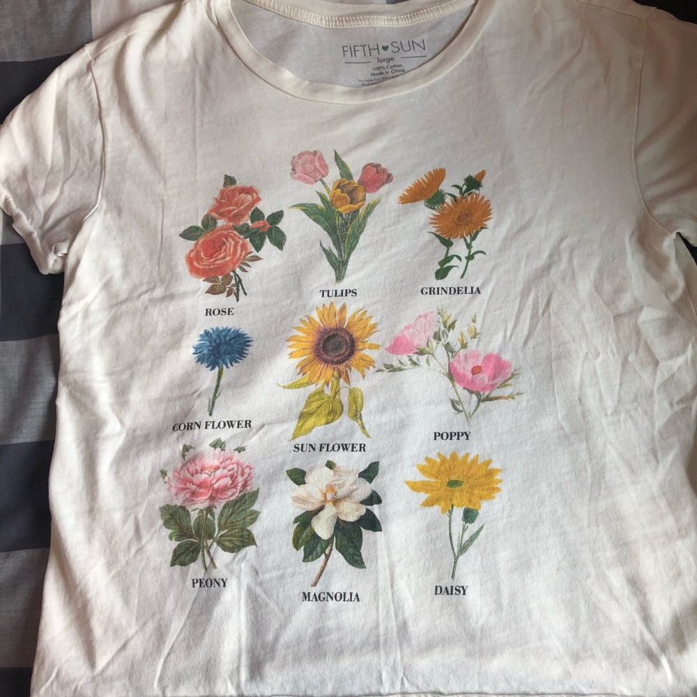 Fifth sun flower printed tee